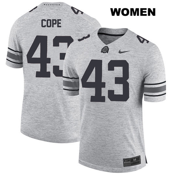 Ohio State Buckeyes Women's Robert Cope #43 Gray Authentic Nike College NCAA Stitched Football Jersey YM19F23HZ